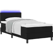 Syfax Boxspringbett mit Matratze mit LED Schwarz 80 x 200 cm Stoff