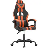 Syfax Gaming-Stuhl Schwarz und Orange Kunstleder