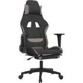 Syfax Gaming-Stuhl mit Fußstütze Schwarz und Taupe Stoff