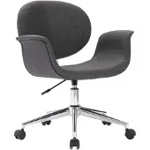 Syfax Bürostuhl Grau Stoff drehbar höhenverstellbar ergonomisch Kunststoffrollen 67x62x80-87,5 cm