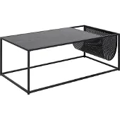 Ebuy24 Sea Couchtisch mit Zeitungshalter schwarz.