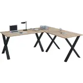 VCM Holz Schreibtisch | Eckschreibtisch schlicht | 160x130 | L Form links oder rechts | Arbeitstisch Platte 50 cm tief | Computertisch Büromöbel - Lona X