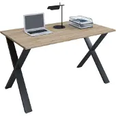 VCM Holz Schreibtisch | H. 76 x B. 110 x T. 80 cm | Computertisch schlicht | Füße aus hochwertigem Metall | Arbeitstisch | Büromöbel - Lona X