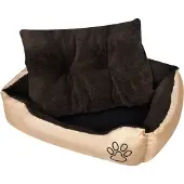 Syfax Warmes Hundebett mit Polsterkissen L