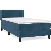 Syfax Boxspringbett mit Matratze Dunkelblau 100x200 cm Samt
