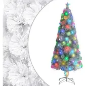 Syfax Künstlicher Weihnachtsbaum mit Beleuchtung Weiß 240cm Glasfaser