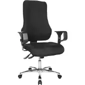 Topstar Bürostuhl Top Point Deluxe Stoff schwarz, Gestell chrom (TOP POINT DELUXE G20)