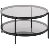 Ebuy24 Couchtisch Bayo, quadratisch, grau, aus Glas und Metall, 75 x 75 x 42 cm