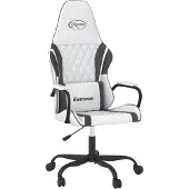 vidaXL Gaming-Stuhl Weiß und Schwarz Kunstleder