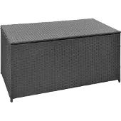 The Living Store Garten-Auflagenbox Schwarz 120x50x60 cm Poly Rattan