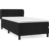Syfax Boxspringbett mit Matratze Schwarz 90x190 cm Samt