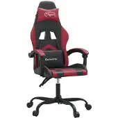 Syfax Gaming-Stuhl Schwarz und Weinrot Kunstleder