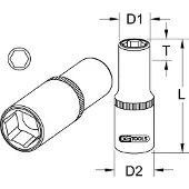 Ks Tools Zündkerzen-Stecknuss 3/8", 13/16", CHROMEplus