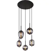 Globo Lighting Hängelampe Blacky schwarz 5-flammig