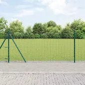 Syfax Zaun mit Pfosten Grün 1 x 10 m Stahl und PVC