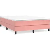 Syfax Boxspringbett mit Matratze Rosa 140x200 cm Samt