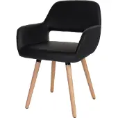 Mendler Esszimmerstuhl MCW-A50 II, Stuhl Küchenstuhl, Retro 50er Jahre Design Kunstleder, schwarz