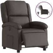 Syfax Relaxsessel Elektrisch Dunkelbraun Echtleder