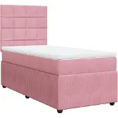 Syfax Boxspringbett mit Matratze Rosa 100x200 cm Samt