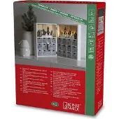 OEM Adventskalender mit 24 Schubladen, Holz, warmweiße LEDs, batteriebetrieben