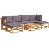 vidaXL 7-tlg. Garten-Lounge-Set mit Kissen Massivholz Akazie