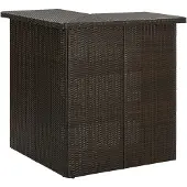 vidaXL 4-tlg. Gartenbar-Set mit Kissen Poly Rattan Braun