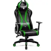 Diablo X-Horn Gaming Stuhl Bürostuhl Schreibtischstuhl 3D Armlehnen Ergonomisches Design Nacken/- Lendenkissen Kunstleder Wippfunktion Farbe: Grün, Größe Normal