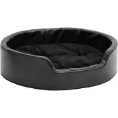 Syfax Hundebett Schwarz 69x59x19 cm Plüsch und Kunstleder