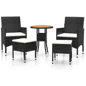 vidaXL 5-tlg. Garten-Lounge-Set Poly Rattan Schwarz