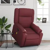 vidaXL Massagesessel mit Aufstehhilfe Weinrot Kunstleder , Klassische Sessel 2024 Neu