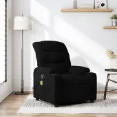 vidaXL Möbel Massage-Relaxsessel, schwarzer Stoff - Fernseh- & Relaxsessel 3206853