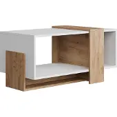 Vicco Couchtisch Aven Weiß/Goldkraft Eiche 91.8 x 49 cm, Model 54387