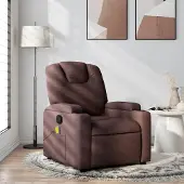 vidaXL Cloris Designermöbel Massagesessel Dunkelbraun Stoff 2024 Neu