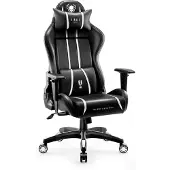 Diablo X-One 2.0 Gaming Stuhl Bürostuhl Schreibtischstuhl Verstellbare Armlehnen Ergonomisch Nacken/-Lendenkissen Farbe: Schwarz-Weiß, Größe King