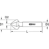 Ks Tools 336.0074, Bohrer, Entgratfräser, Drehung der rechten Hand, 3 cm, 71 mm, Metall, Nicht-eisenhaltiges Metall, Stahl