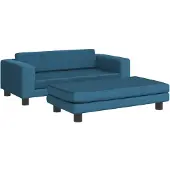 Syfax Hundebett mit Verlängerung Blau 100x50x30 cm Samt