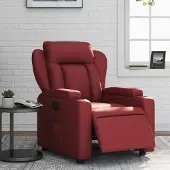 vidaXL Relaxsessel Einzelsofa Elektrisch Weinrot Kunstleder 3204534