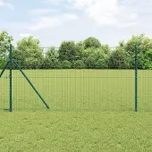 Syfax Zaun mit Pfosten Grün 1 x 25 m Stahl und PVC