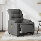vidaXL Massagesessel Fernsehsesel Elektrisch Dunkelgrau Stoff 3206637
