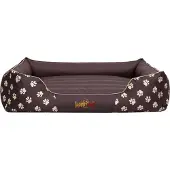 HOBBYDOG Prestige dog bed - Brown with paws XL