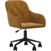Syfax Bürostuhl Samt Braun Drehbar Höhenverstellbar mit Rollen 56x61x78-86 cm