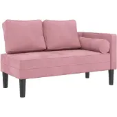 vidaXL Chaiselongue mit Kissen Rosa Samt