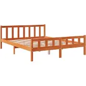 Syfax Massivholzbett ohne Matratze Wachsbraun 150x200 cm Kiefernholz