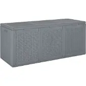 The Living Store Gartenbox Grau PP Rattan 270 L