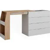 Vicco Basteltisch Iva Weiß 98.5-167.5 x 80 x 47 cm ausklappbar, 4 Schubladen, Model 47675