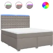 Syfax Boxspringbett mit Matratze Taupe 180x200 cm Stoff