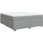 Syfax Boxspringbett mit Matratze Hellgrau 180x200 cm Stoff