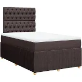 Syfax Boxspringbett mit Matratze Dunkelbraun 120x200 cm Stoff