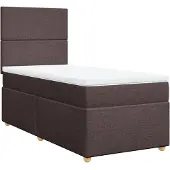 Syfax Boxspringbett mit Matratze Dunkelbraun 100x200 cm Stoff