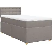 Syfax Boxspringbett mit Matratze Taupe 100x200 cm Stoff